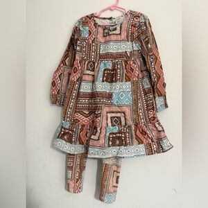 Gymboree Multicolor Patterned Dress and Leggings Set